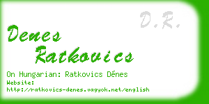 denes ratkovics business card