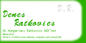 denes ratkovics business card